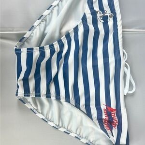 Budgy Smuggler Men’s Swim trunks Navy and White Striped - size 36